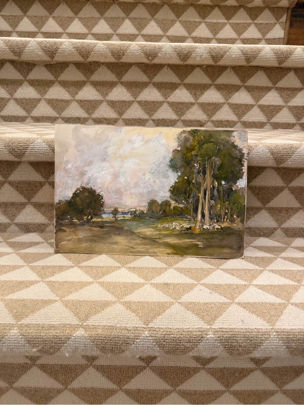 Elegant English original watercolor